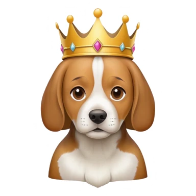 Beagle wearing crown sticker
