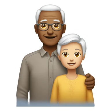grandparents and grandchild sticker