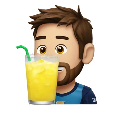 messi drinking minute maid lemonade sticker
