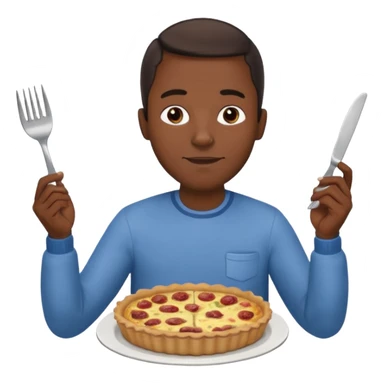 Black man eating a quiche Lorraine sticker