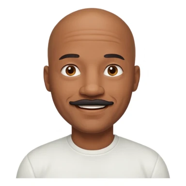 bald black dad with chin mustache smile warmly in white shirt sticker