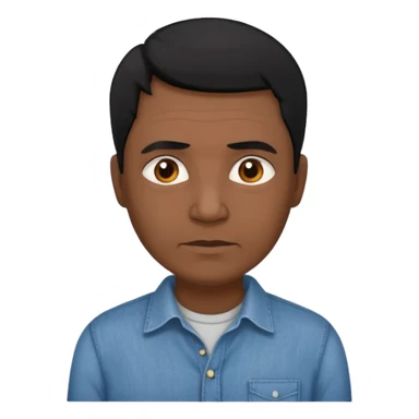 great job, now i would like a middle aged dark brown person with black hair on head in casual shirt ( make him darker in complexion and add some age sticker