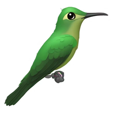 green hermitt humingbird with pink flower sticker