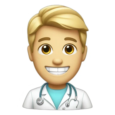 a smiling dentist sticker