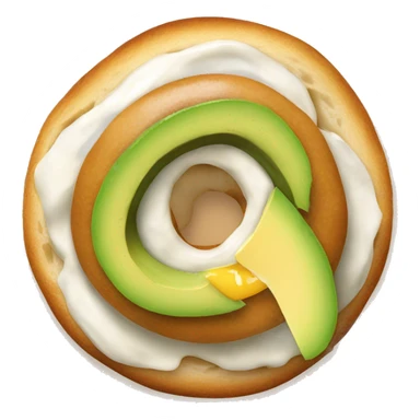 Bagel with avocado and egg on top sticker
