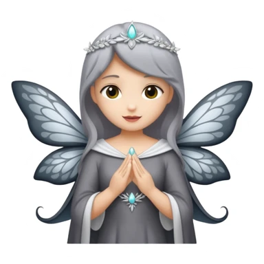 Gata gris oscura con blanco con dizfraz de hada sticker