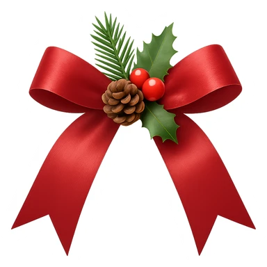 Christmas bow with decoration , remove background sticker