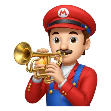 mario trumpet sticker