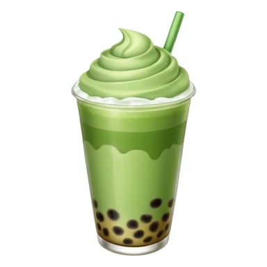 matcha latte with boba and ice without sticks for drinking and add a lil coffee  sticker