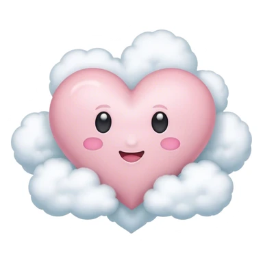 pastel pink heart in cloud  sticker