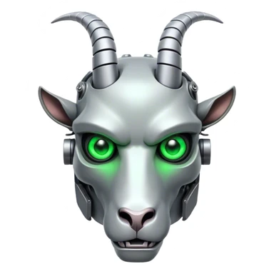 Terminator Goat head green glowing eyes sticker