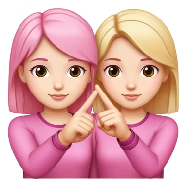 Two girls making a pinky promise  sticker