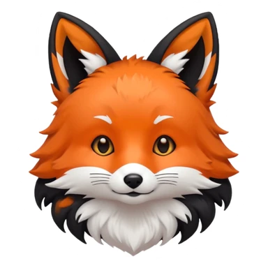 une tête de renard trop kawaii avec des poils noirs à la place des poils blancs sticker