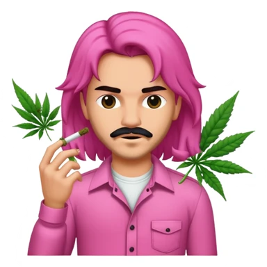 Créame una pantera rosa con una camisa de bob suponía fumándose un blunt weed en el mar sticker