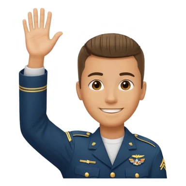 joven trigueno corte militar sonrisa bonita mano arriba sticker