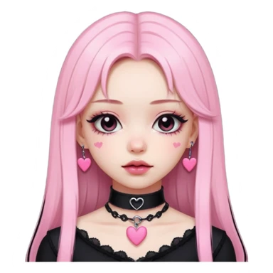 BLACKPINK-inspired gothic clothes ,  hearts, black and pink, cute,  sticker