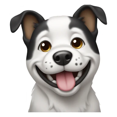 Black and white dog smiling sticker
