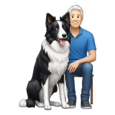 a-man-sits-with-a-adult-blue-and-white-border-collie sticker