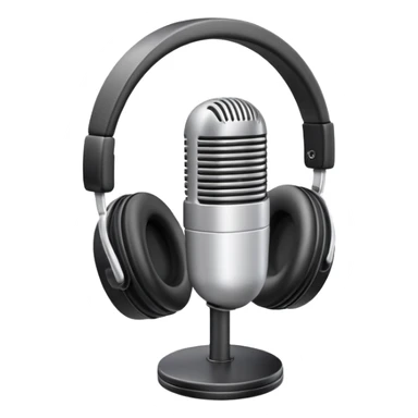 generate realistic detailed podcast in 3d style sticker
