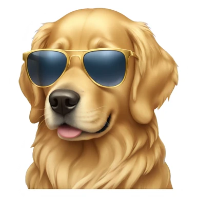Golden Retriever with sunglasses  sticker