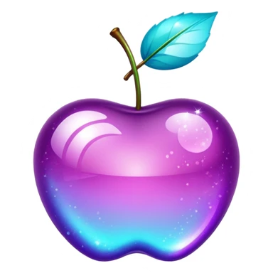 glitter purple and cian cherry sticker