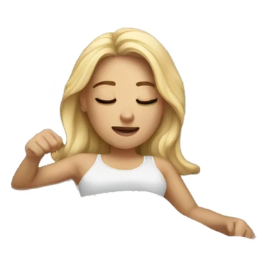 White Girl in bed sleep sticker