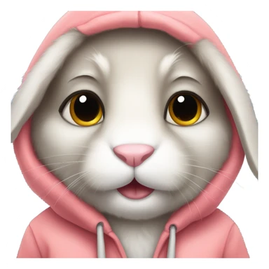 Bunny wearing a hoodie sticker