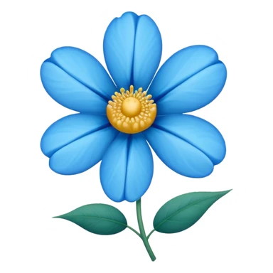 Um emoji da flor rosa só que com coloração azul sticker