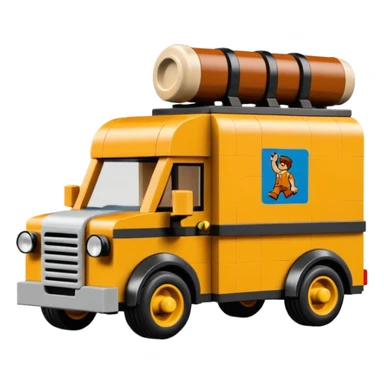  Lego antique tall rocky Flintstones moving van  sticker