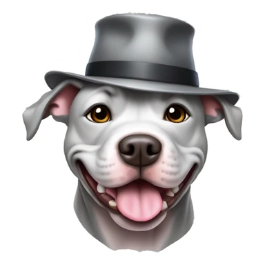 Grey Fat pit bull with a hat on  sticker