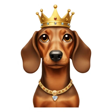 Dachshund dog with a crown sticker