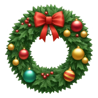 christmas wreath with ornaments  sticker