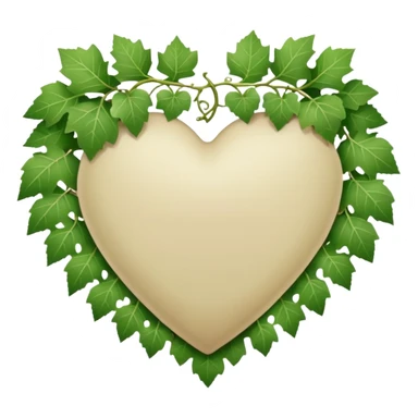 Pale beige heart with the grape Ivy sticker