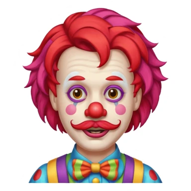 Clown with moustache sticker