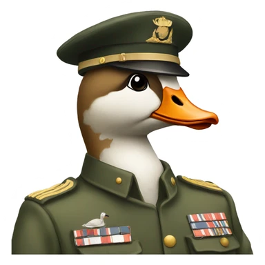 A Goose in military uniform  sticker
