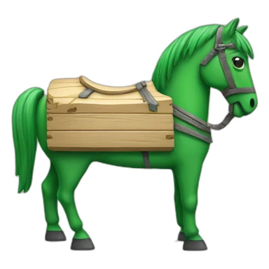 Green wood trojan horse sticker