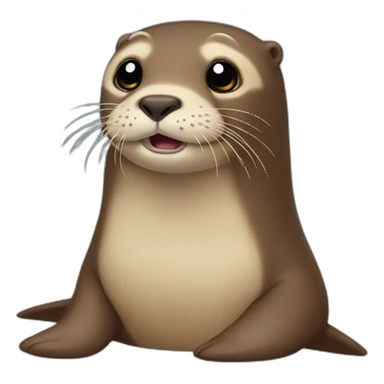 sealion and otter fused sticker