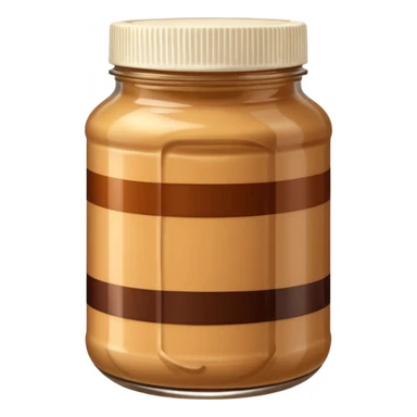 A jar of peanut butter with chocolate stripe: sticker