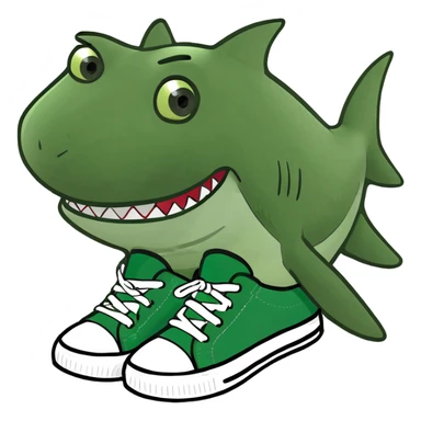 Tiburón con zapatillas  sticker