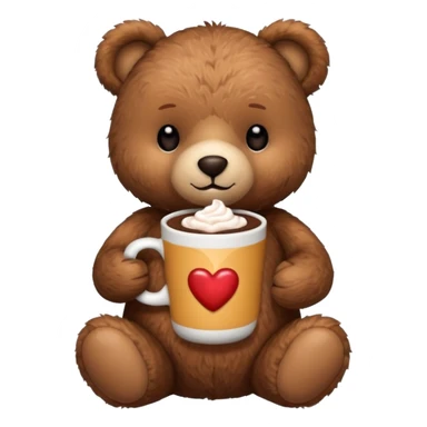 Teddy bear holding cup of hot chocolate  sticker