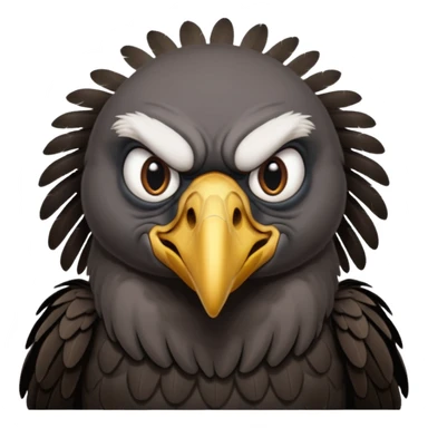 Old black angry  vulture looking to front sticker