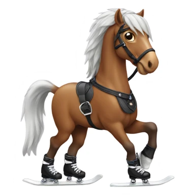 horse with skates  sticker