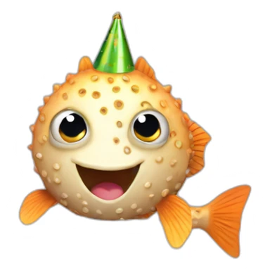 blowfish holding up happy birthday sign “Priya” sticker