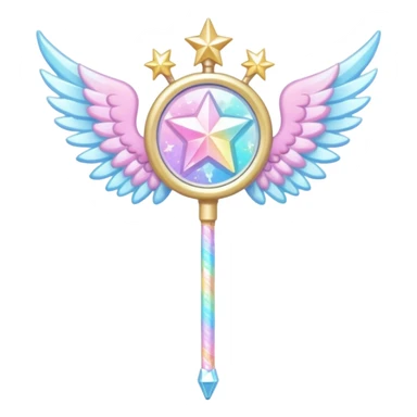 Kawaii decora cutecore starlight staff with wings sticker