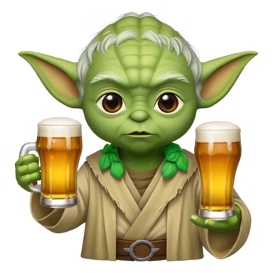 Yoda avec une bierre sticker