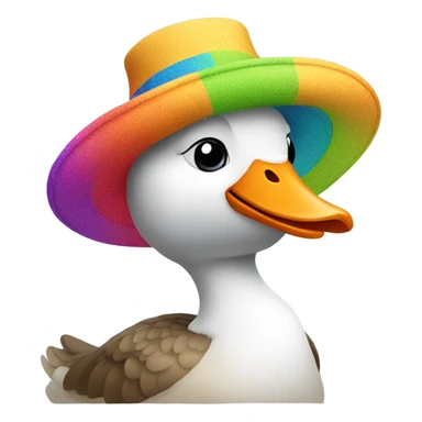 Goose wearing a spinner hat sticker