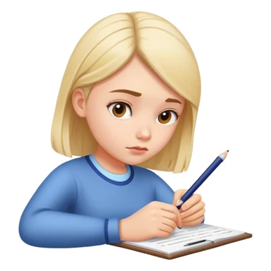 Una chica haciendo un examen  sticker