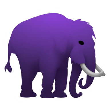 a 2D purple mammoth side silhouette sticker