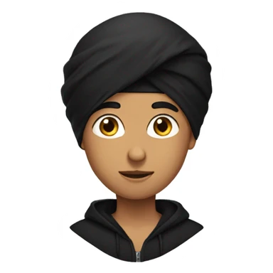 Sardar boy with black turban and wearing black hoodie  sticker