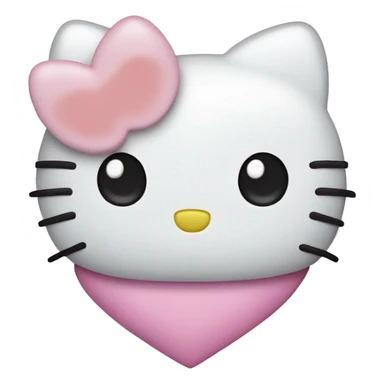 Hello kitty with pastel heart as eyes  sticker